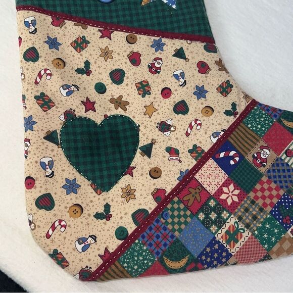 Homemade Primitive Country Christmas Stocking Patchwork Cottagecore Rustic - Picture 7 of 7